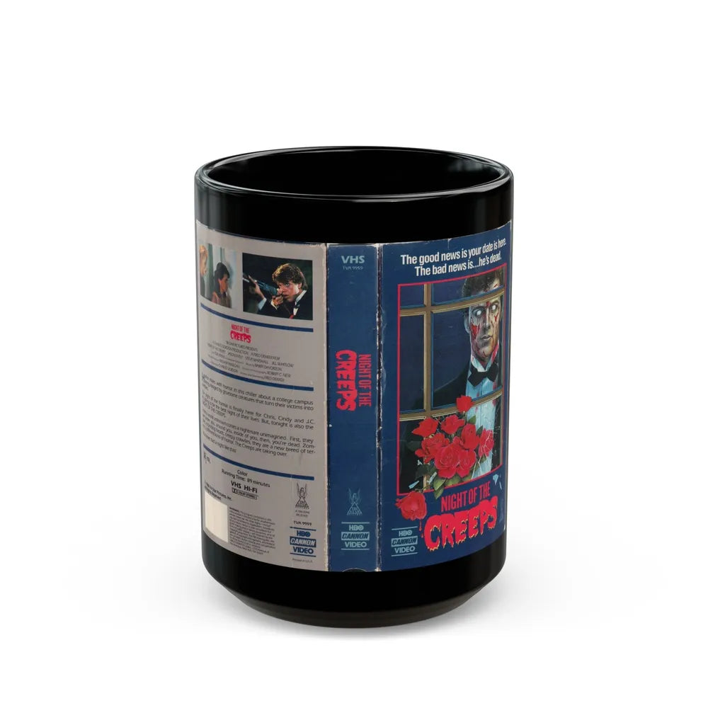 NIGHT OF THE CREEPS (VHS COVER) - Black Coffee Mug-15oz-Go Mug Yourself