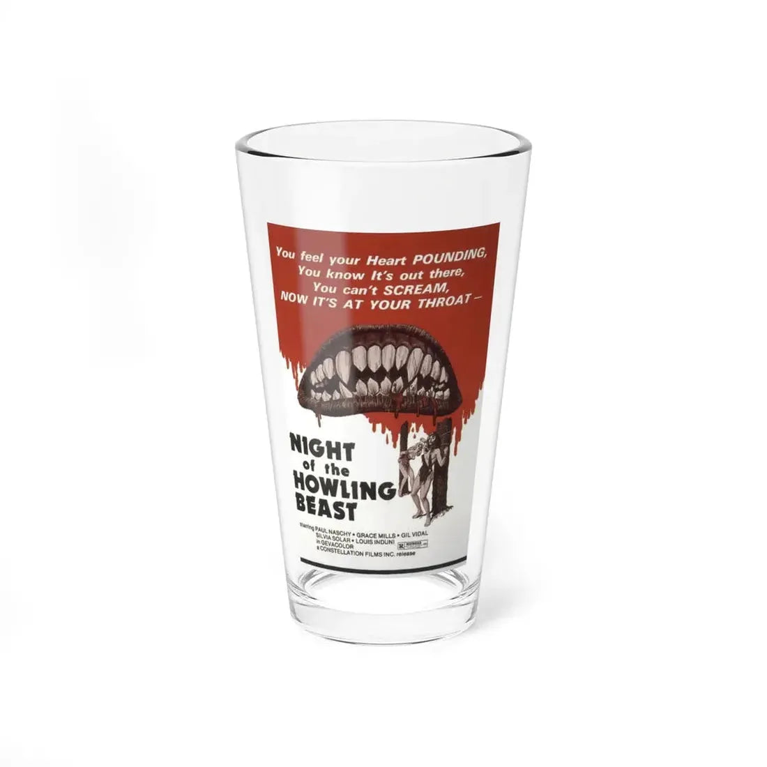 NIGHT OF THE HOWLING BEAST (WEREWOLF AND THE YETI) 1975 Movie Poster - Pint Glass 16oz 16oz - Go Mug Yourself