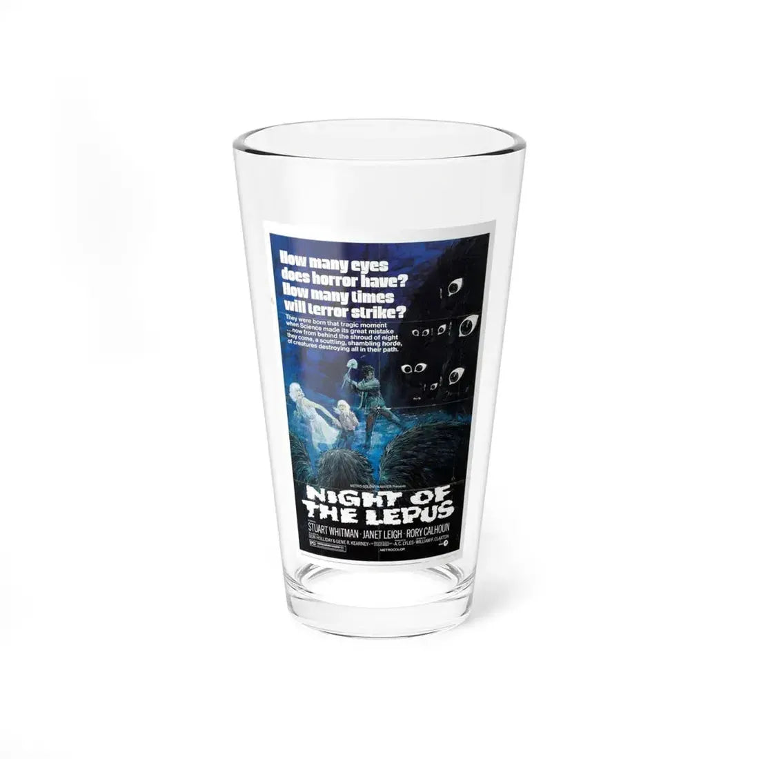 NIGHT OF THE LEPUS 1972 Movie Poster - Pint Glass 16oz 16oz - Go Mug Yourself