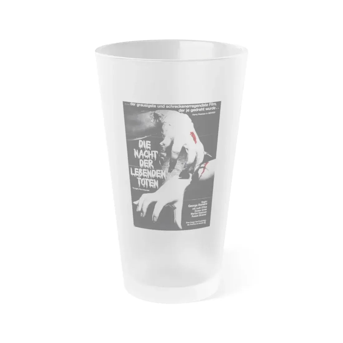 NIGHT OF THE LIVING DEAD (GERMAN) 2 1968 Movie Poster - Frosted Pint Glass 16oz 16oz Frosted - Go Mug Yourself