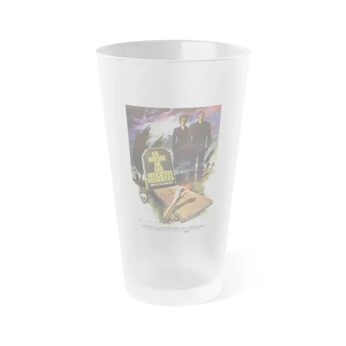 NIGHT OF THE LIVING DEAD (SPANISH) 1968 Movie Poster - Frosted Pint Glass 16oz 16oz Frosted - Go Mug Yourself