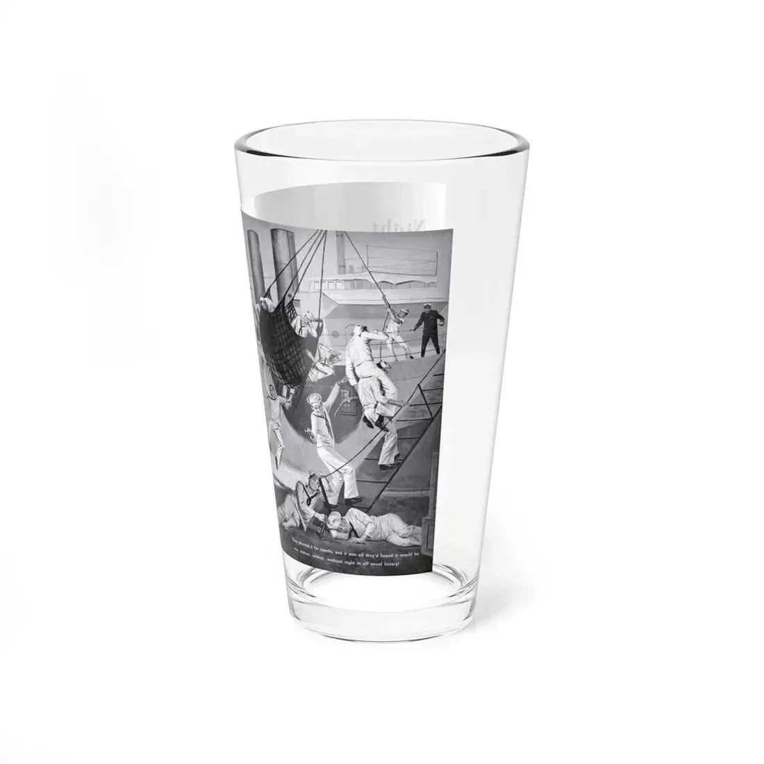 Night of the Navy's Biggest Binge, Bluebook for Men, October 1960 (Magazine Illustration) Pint Glass 16oz - Go Mug Yourself