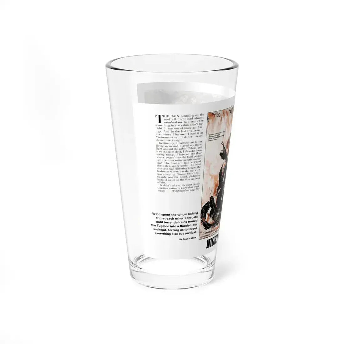 Night of the Rattlers, Stag magazine, August 1974 (Magazine Illustration) Pint Glass 16oz - Go Mug Yourself