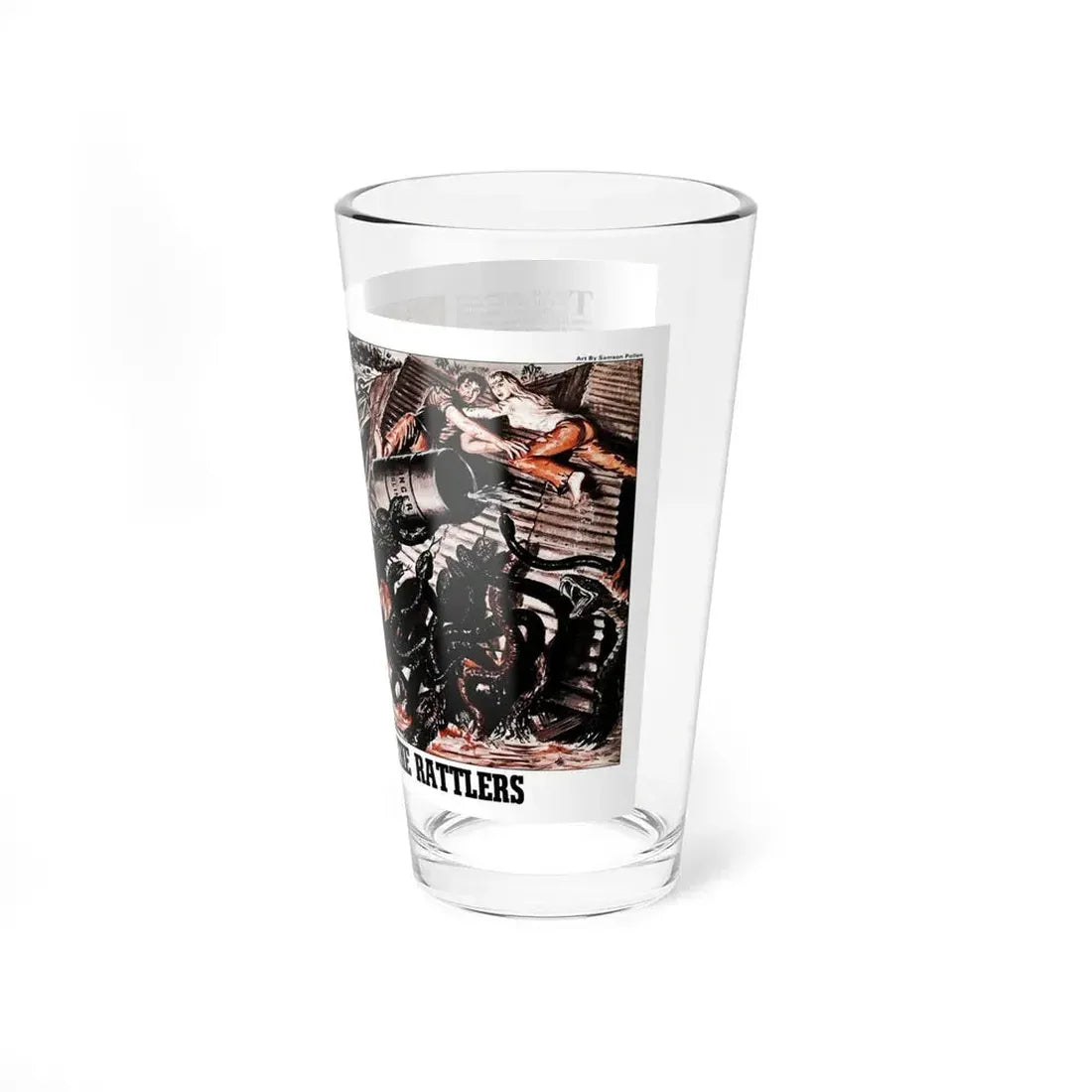 Night of the Rattlers, Stag magazine, August 1974 (Magazine Illustration) Pint Glass 16oz - Go Mug Yourself