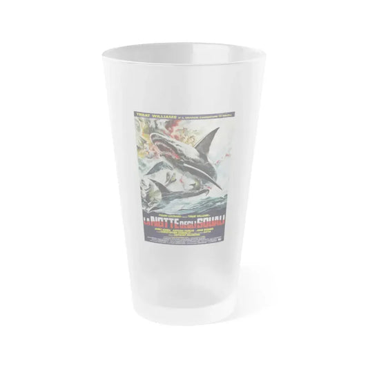NIGHT OF THE SHARKS 1988 Movie Poster - Frosted Pint Glass 16oz 16oz Frosted - Go Mug Yourself