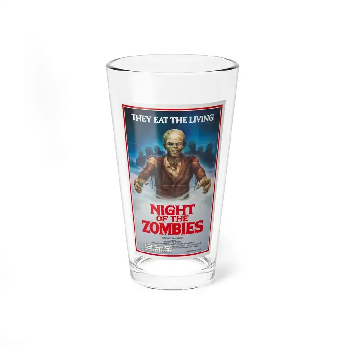 NIGHT OF THE ZOMBIES (HELL OF THE LIVING DEAD) 1980 Movie Poster - Pint Glass 16oz 16oz - Go Mug Yourself