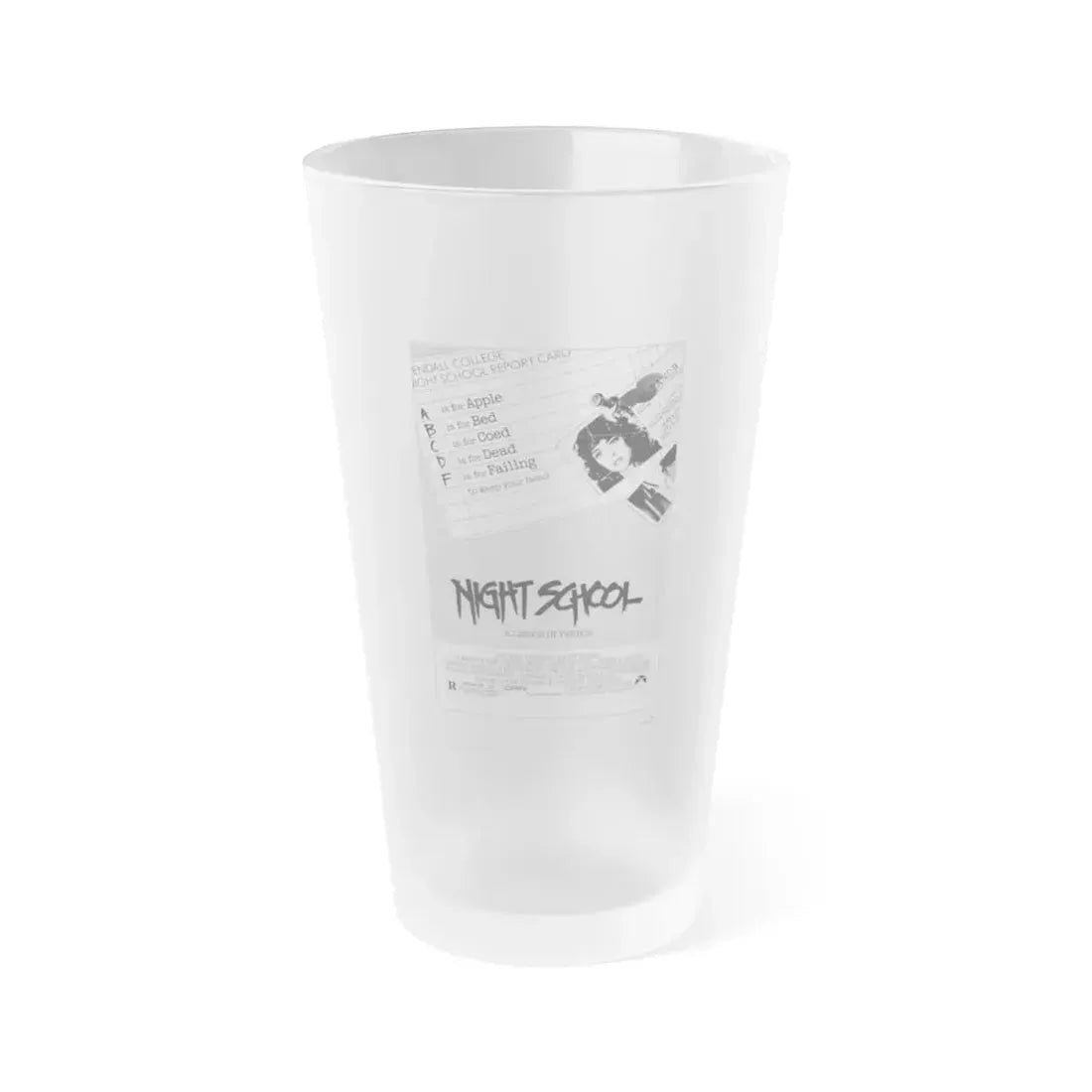 NIGHT SCHOOL (TERROR EYES) 1981 Movie Poster - Frosted Pint Glass 16oz 16oz Frosted - Go Mug Yourself