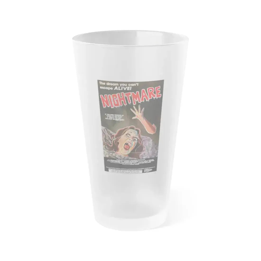 NIGHTMARES IN A DAMAGED BRAIN 1981 Movie Poster - Frosted Pint Glass 16oz 16oz Frosted - Go Mug Yourself