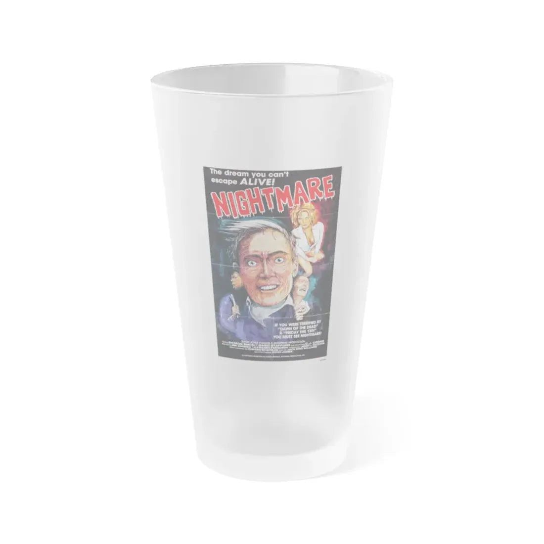 NIGHTMARES IN A DAMAGED BRAIN (2) 1981 Movie Poster - Frosted Pint Glass 16oz 16oz Frosted - Go Mug Yourself