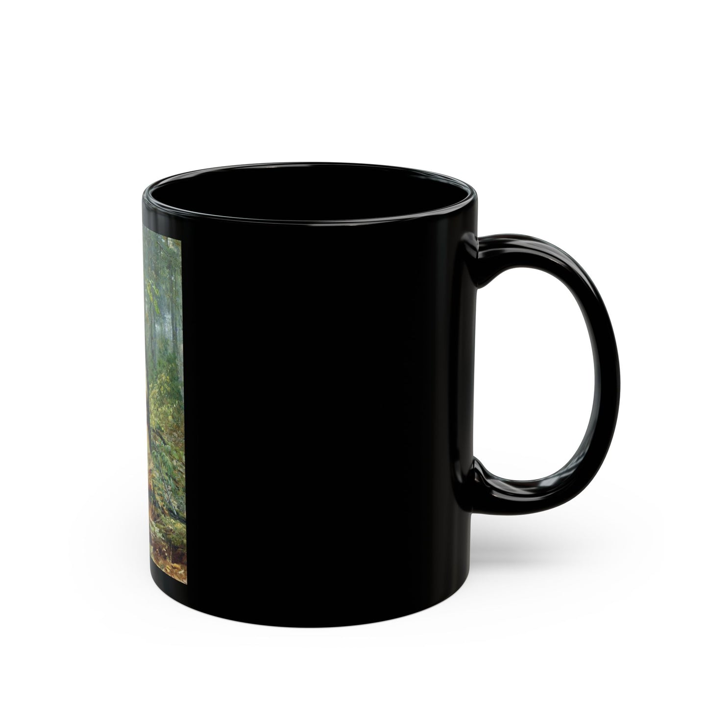 Nikolai Kornilievich Bodarevsky - Deep in the Forest - Black Coffee Mug-Go Mug Yourself