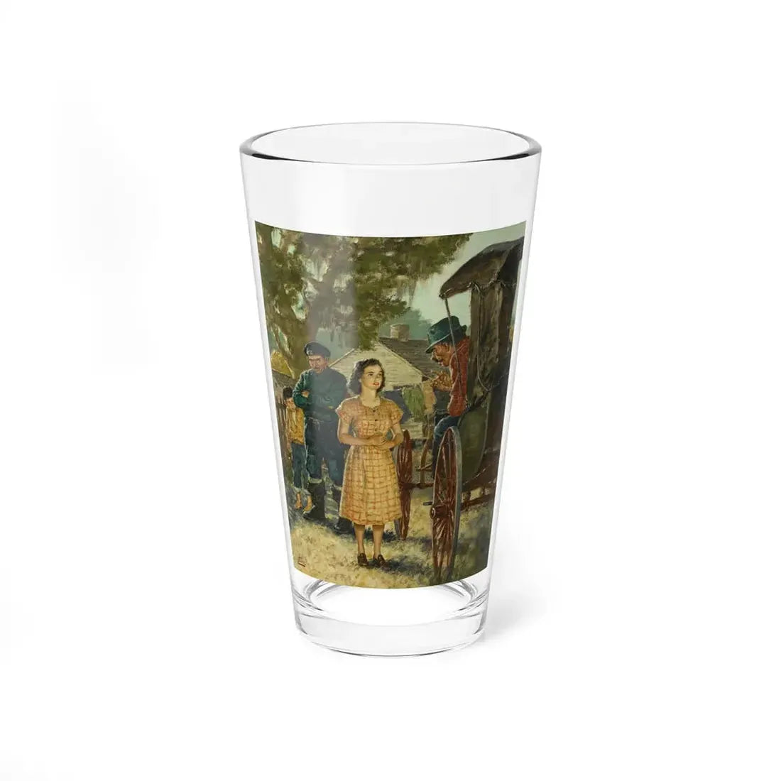 Nina's Decision, American Weekly illustration, October, 1949 (Magazine Illustration) Pint Glass 16oz 16oz - Go Mug Yourself