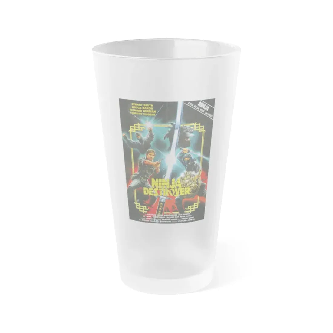 NINJA DESTROYER 1986 Movie Poster - Frosted Pint Glass 16oz 16oz Frosted - Go Mug Yourself