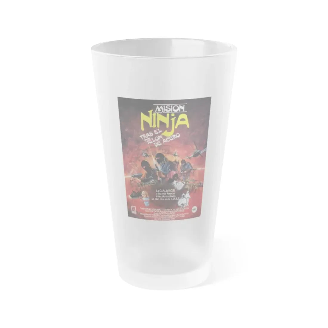 NINJA MISSION 1984 Movie Poster - Frosted Pint Glass 16oz 16oz Frosted - Go Mug Yourself