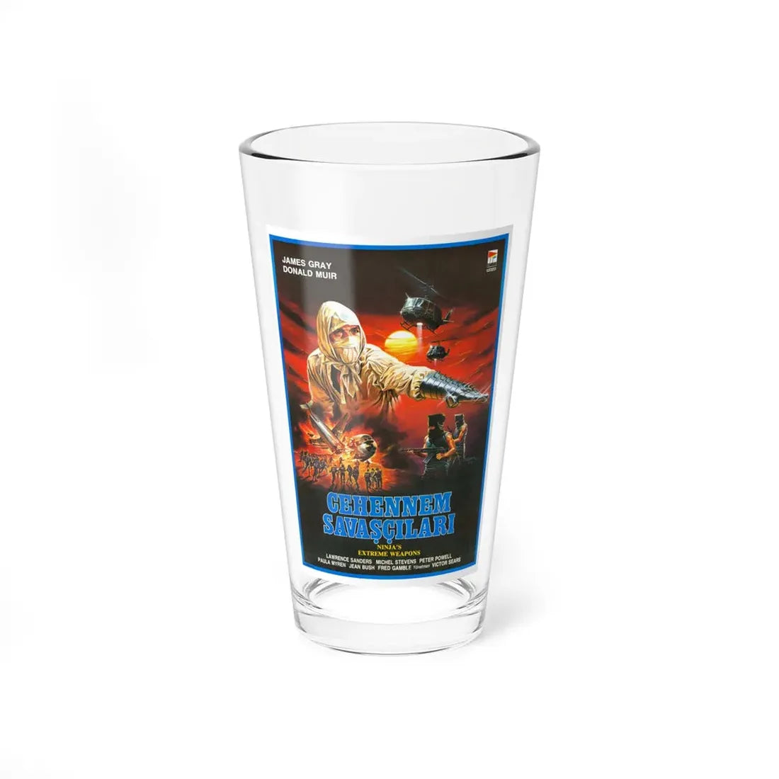 NINJA'S EXTREME WEAPONS 1988 Movie Poster - Pint Glass 16oz 16oz - Go Mug Yourself