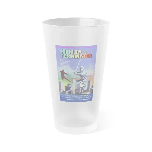 NINJA TERMINATOR 1986 Movie Poster - Frosted Pint Glass 16oz 16oz Frosted - Go Mug Yourself