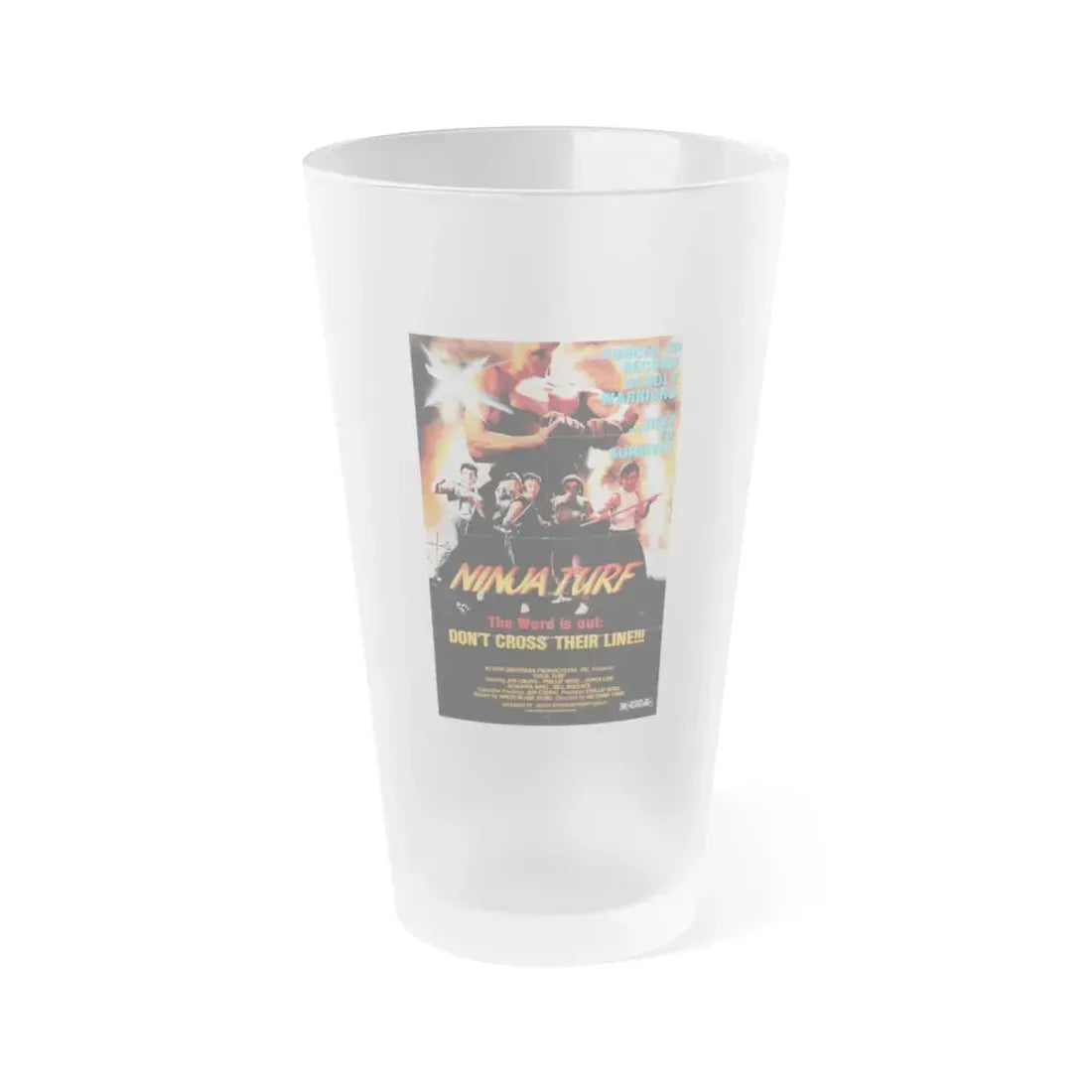 NINJA TURF (LA STREETFIGHTERS) 1985 Movie Poster - Frosted Pint Glass 16oz 16oz Frosted - Go Mug Yourself