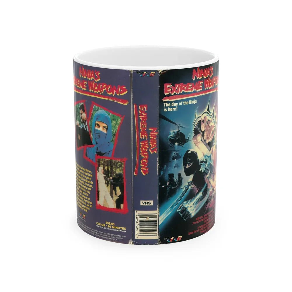 NINJAS EXTREME WEAPONS (VHS COVER) - White Coffee Mug-11oz-Go Mug Yourself