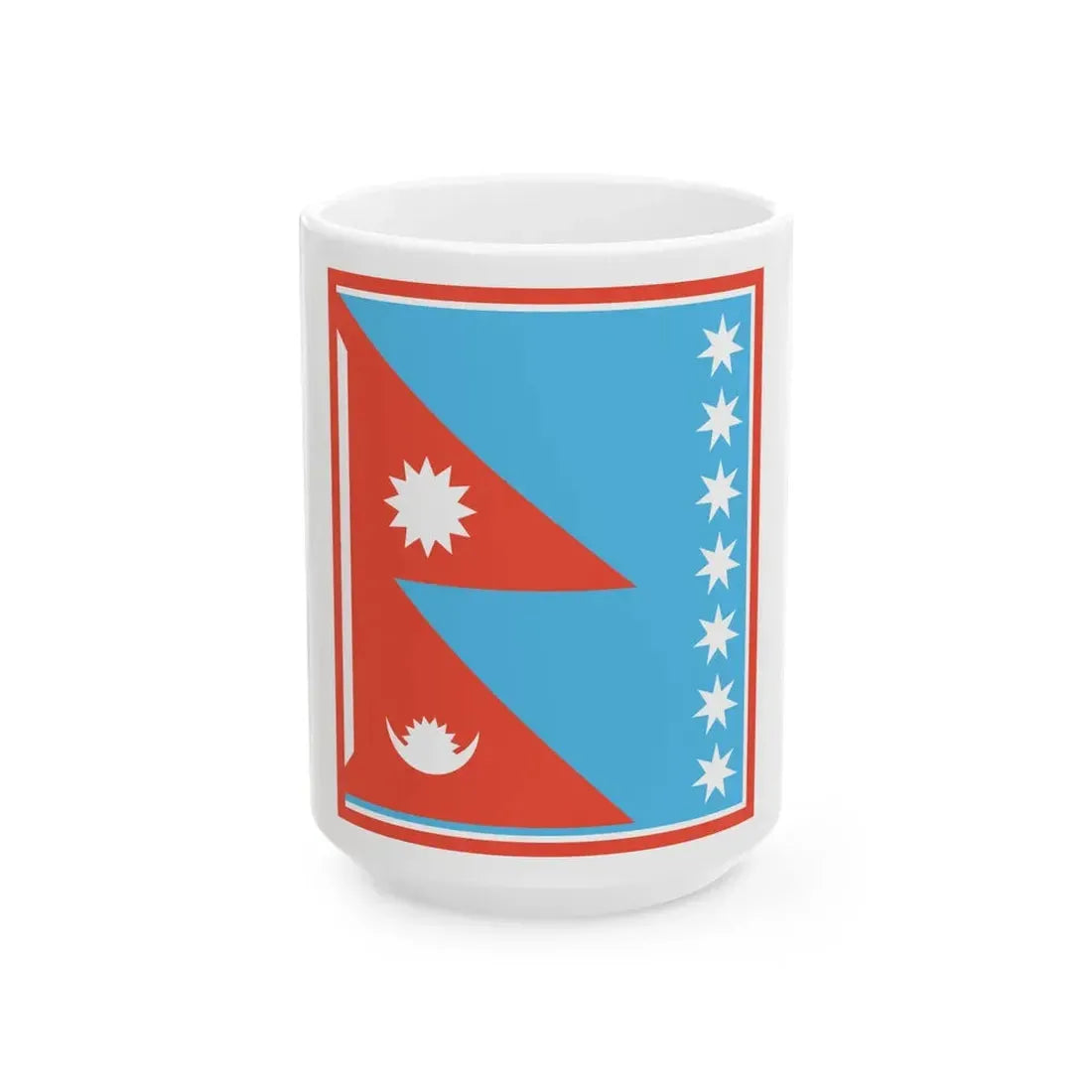 Nishankalika Flag of Bagale Thapa clan (Nepal) White Coffee Mug 15oz - Go Mug Yourself