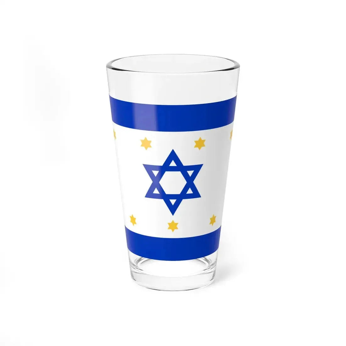 Nissim Sabahs Israel Flag Proposal 1949 (Israel) Pint Glass 16oz 16oz - Go Mug Yourself
