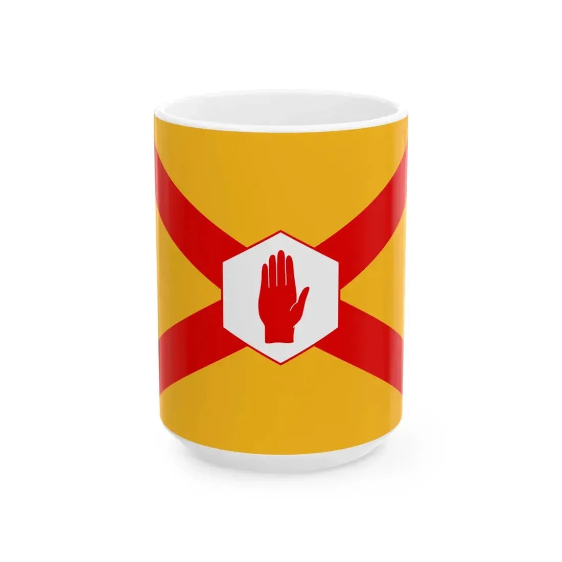 Niulsterpaddyscrosshexagon (Ireland) White Coffee Mug 15oz - Go Mug Yourself
