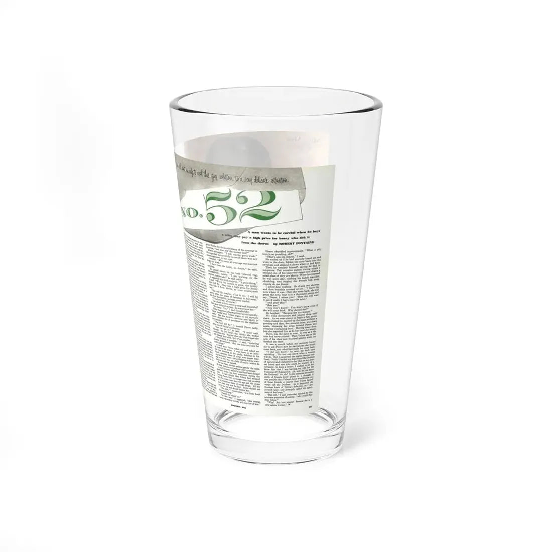 No. 52, Esquire magazine, May 1952 (Magazine Illustration) Pint Glass 16oz - Go Mug Yourself