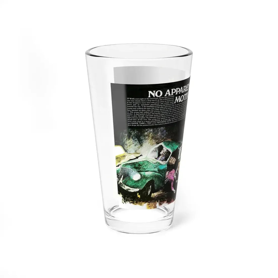 No Apparent Motive, Man magazine, October 1971 (Magazine Illustration) Pint Glass 16oz - Go Mug Yourself