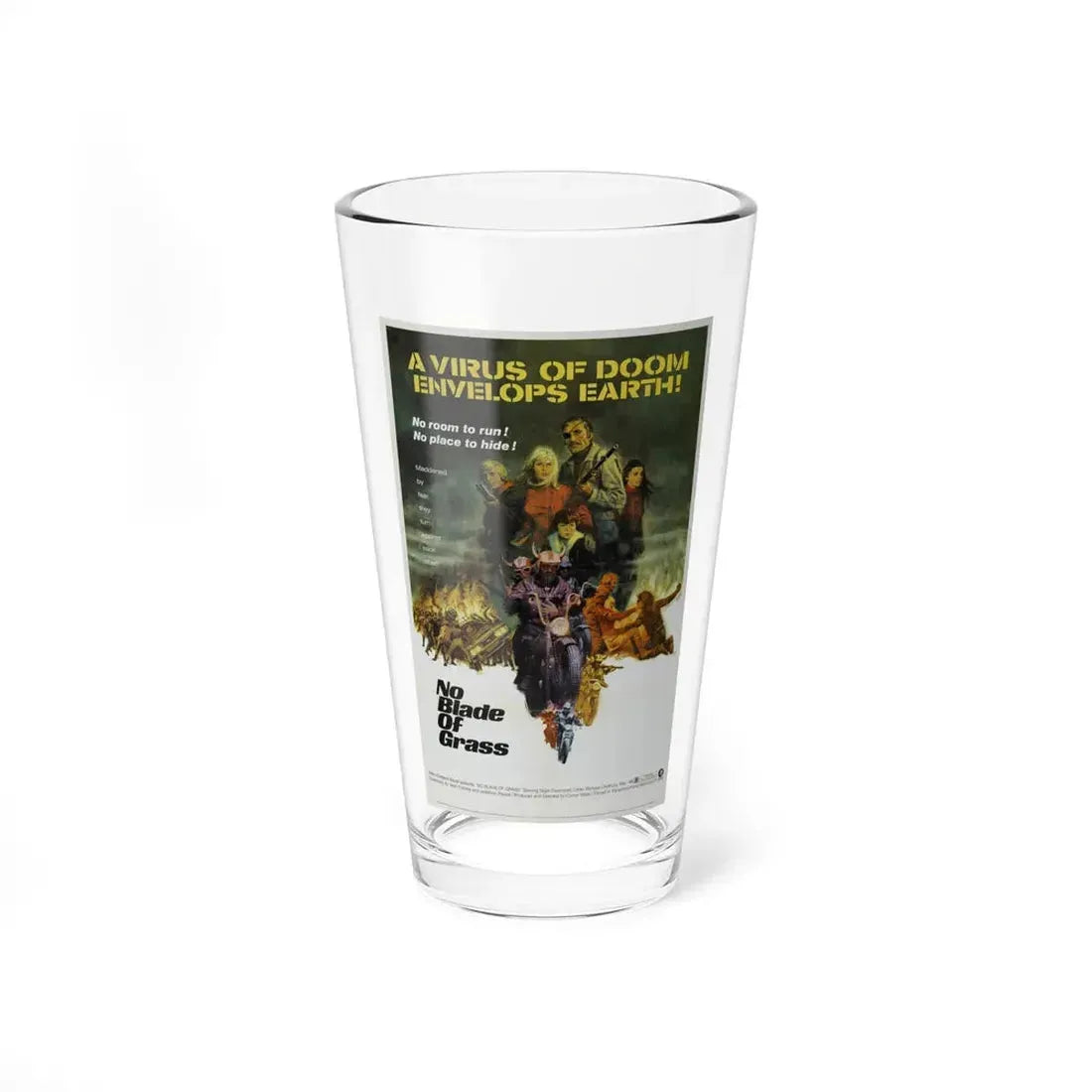 NO BLADE OF GRASS 1970 Movie Poster - Pint Glass 16oz 16oz - Go Mug Yourself