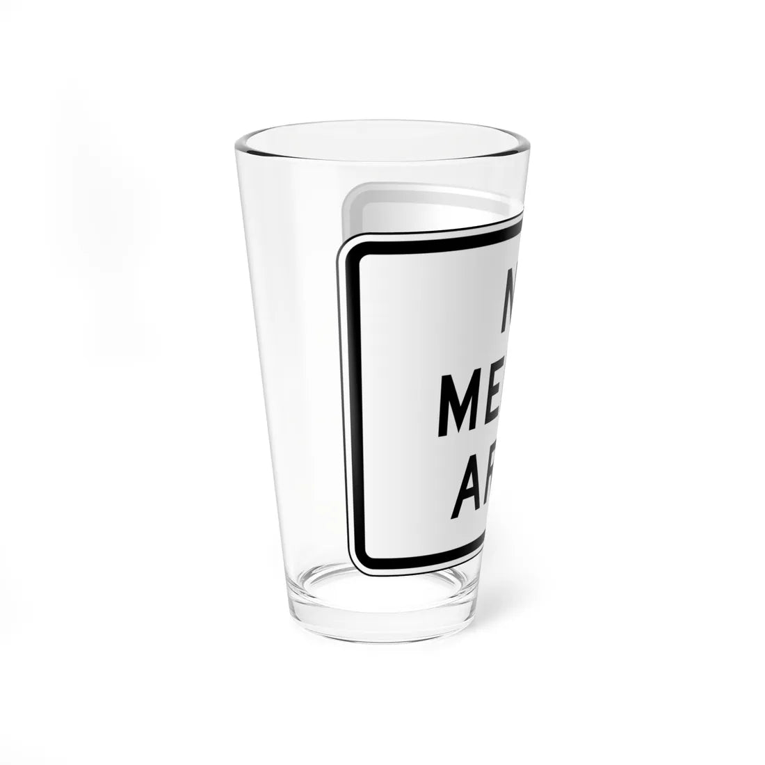 NO MERGE AREA Delaware R1-2a-DE2 (Delaware) (Road Sign) Pint Glss 16oz - Go Mug Yourself
