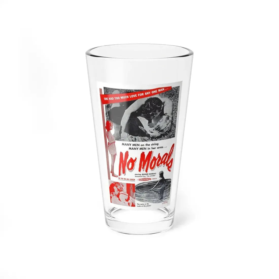NO MORALS 1955 Movie Poster - Pint Glass 16oz 16oz - Go Mug Yourself