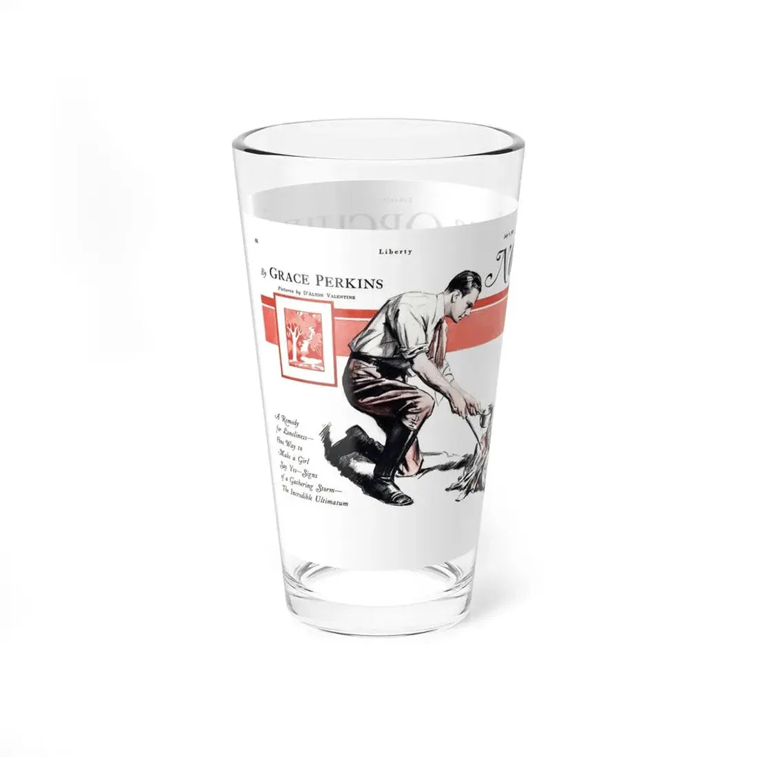 No More Orchids (4), Liberty magazine, July 9, 1932 (Magazine Illustration) Pint Glass 16oz - Go Mug Yourself