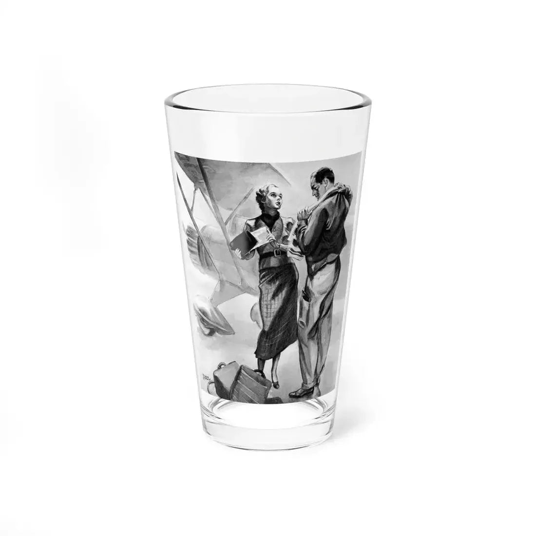 No Romance In Flying, Eh, Liberty magazine, April 4, 1936 (Magazine Illustration) Pint Glass 16oz 16oz - Go Mug Yourself