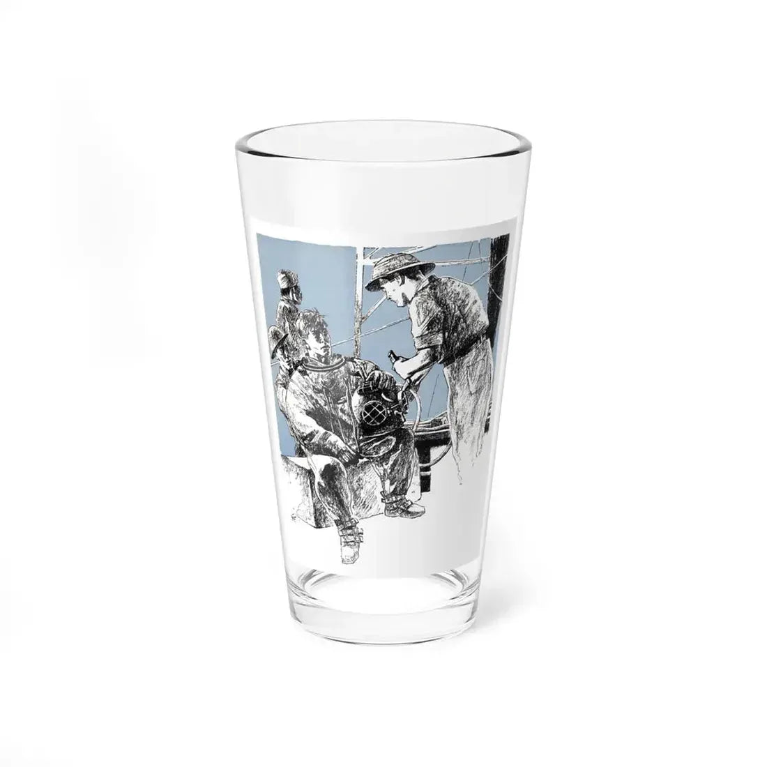 No Time To Quit, Blue Book Magazine, June 1950 (Magazine Illustration) Pint Glass 16oz 16oz - Go Mug Yourself