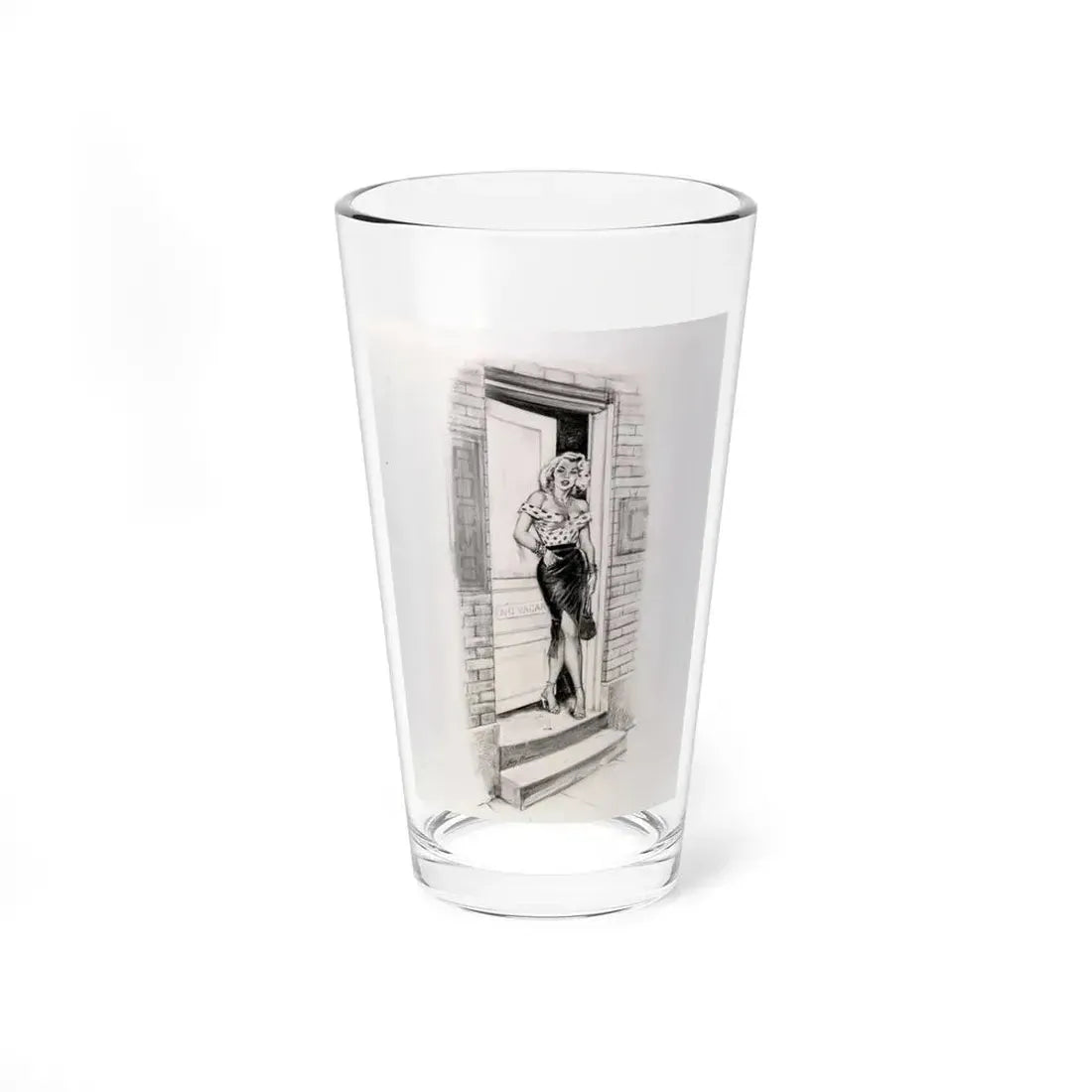 No Vacancy (Magazine Illustration) Pint Glass 16oz 16oz - Go Mug Yourself