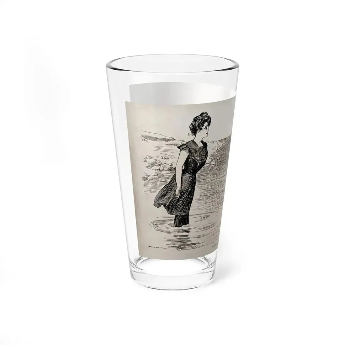 No Wonder the Sea Serpent Frequents Our Coast, Life magazine, July 5, 1900 (Magazine Illustration) Pint Glass 16oz - Go Mug Yourself