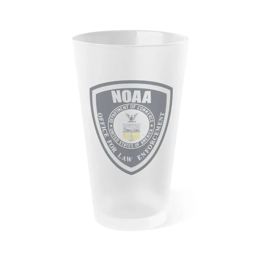 NOAA Office for Law Enforcement US Dept of Commerce - Frosted Pint Glass 16oz 16oz Frosted - Go Mug Yourself