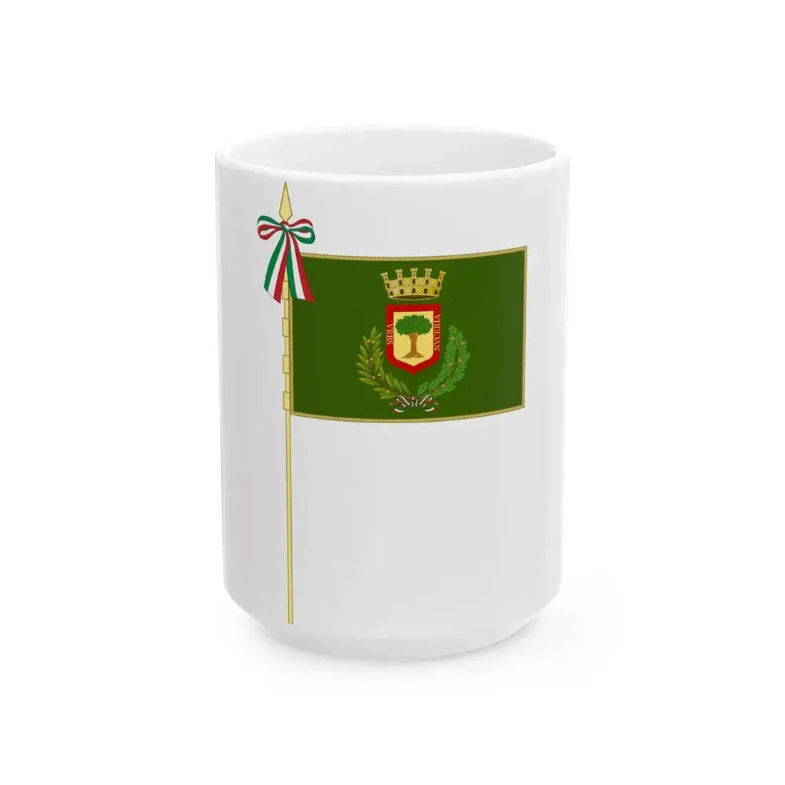 Nocera Inferiore-Bandiera Completa (Italy) White Coffee Mug 15oz - Go Mug Yourself