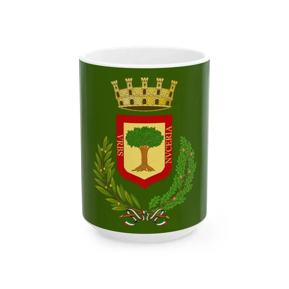 Nocera Inferiore-Bandiera (Italy) White Coffee Mug 15oz - Go Mug Yourself