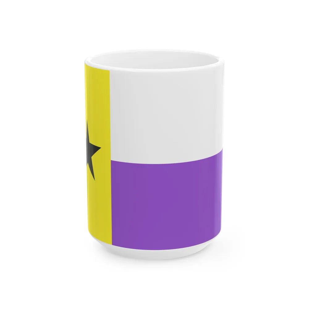 Nonbinary Texas flag (United States) White Coffee Mug 15oz - Go Mug Yourself