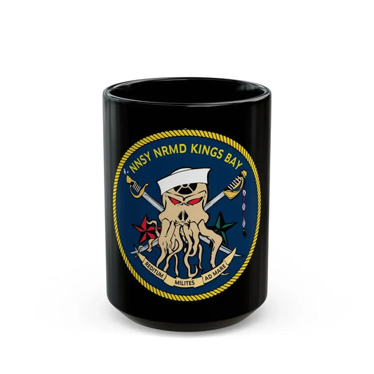 Norfolk Naval Shipyard Kings Bay Georgia Squids (U.S. Navy) Black Coffee Mug 15oz - Go Mug Yourself