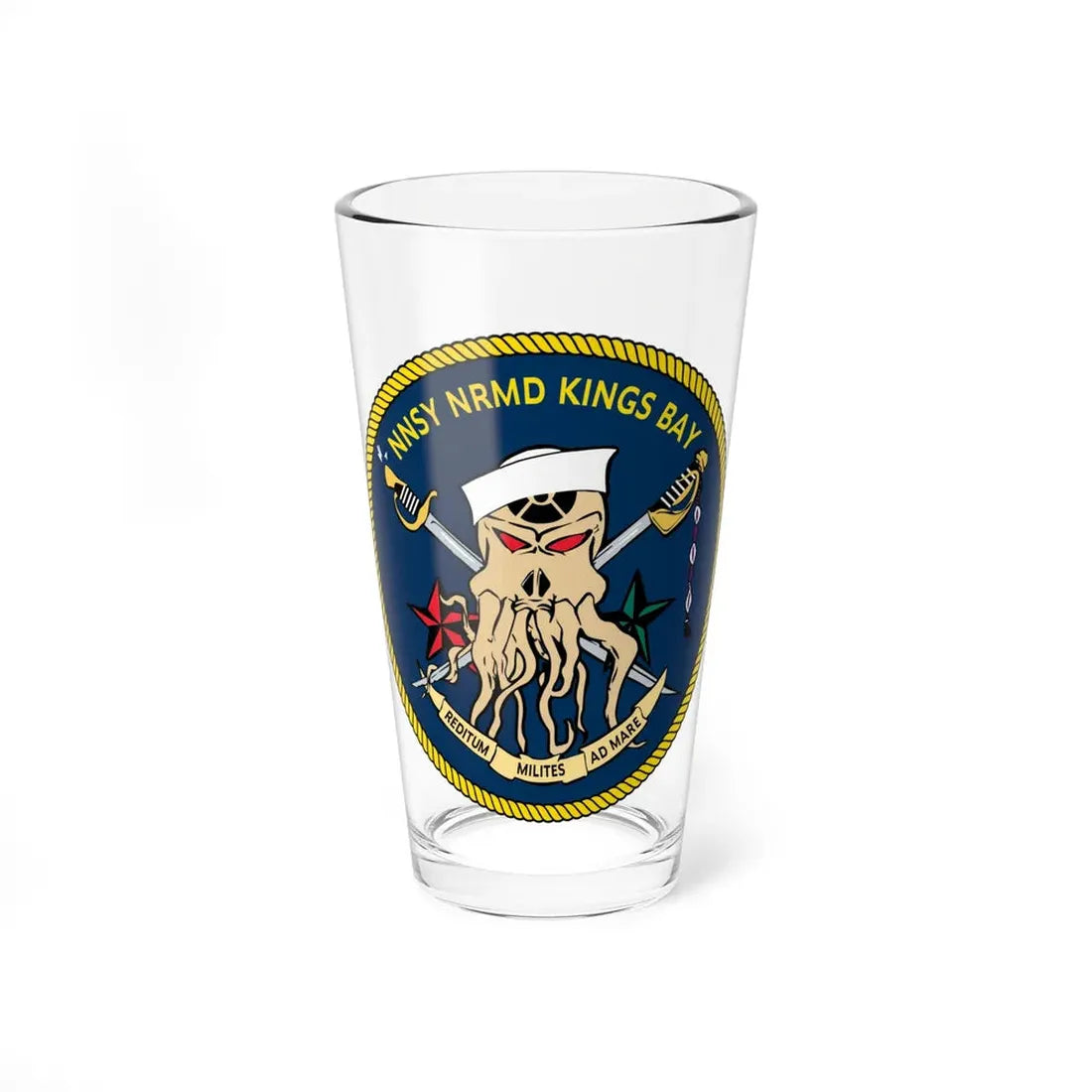 Norfolk Naval Shipyard Kings Bay Georgia Squids (U.S. Navy) Pint Glass 16oz 16oz - Go Mug Yourself