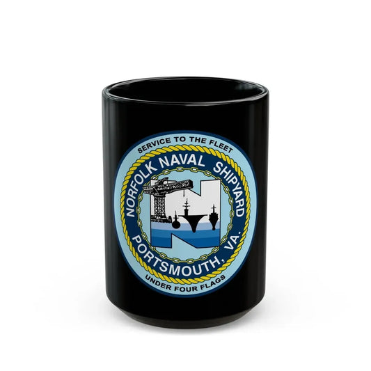 Norfolk Naval Shipyard Portsmouth VA (U.S. Navy) Black Coffee Mug 15oz - Go Mug Yourself