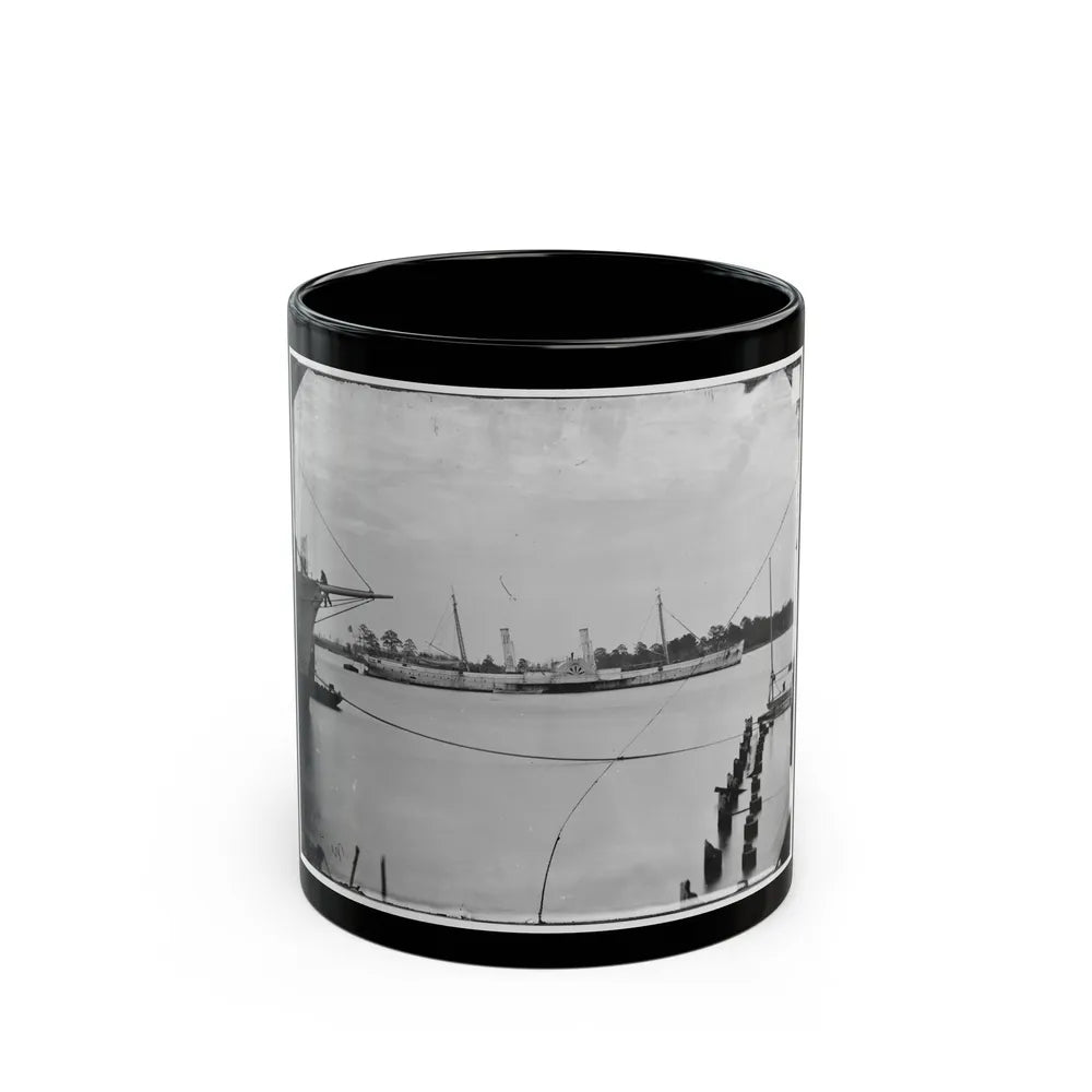 Norfolk, Va. Steamer U.S.S. Fort Donelson (Former Confederate Blockade Runner Robert E. Lee) (U.S. Civil War) Black Coffee Mug-11oz-Go Mug Yourself