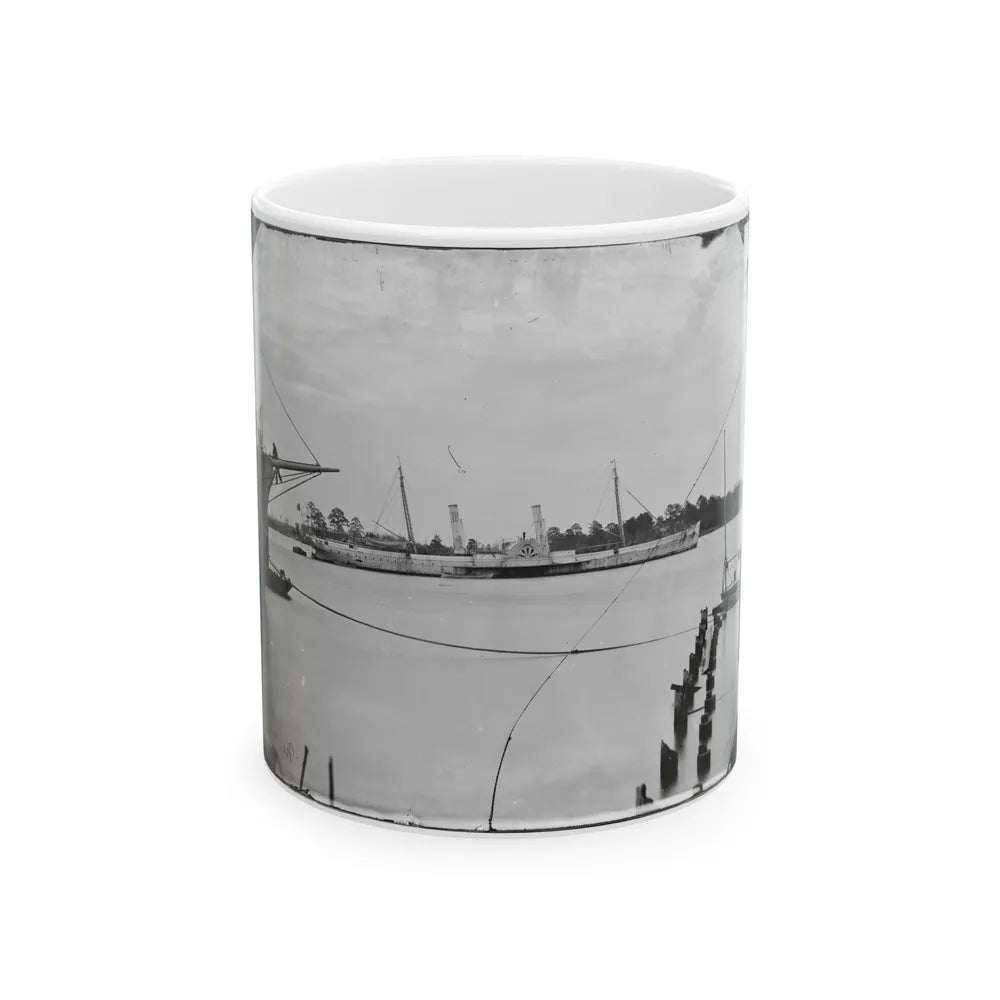 Norfolk, Va. Steamer U.S.S. Fort Donelson (Former Confederate Blockade Runner Robert E. Lee) (U.S. Civil War) White Coffee Mug-11oz-Go Mug Yourself