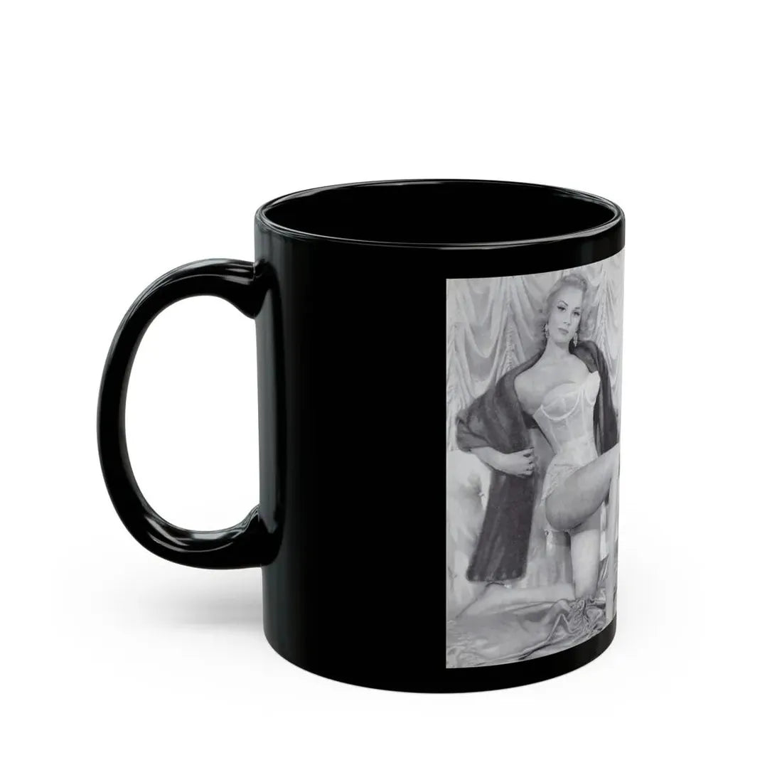 Norma Sykes #136 - 66 PHOTOGRAPHS OF Sabrina U.K. Pocket Mag. Front Cover Pages 2 & 3 (Vintage Female Icon) Black Coffee Mug - Go Mug Yourself