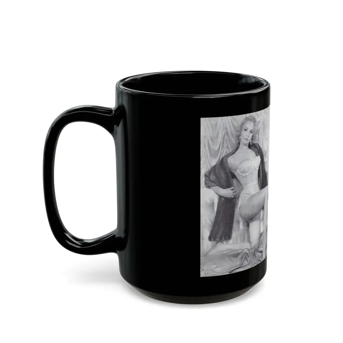 Norma Sykes #136 - 66 PHOTOGRAPHS OF Sabrina U.K. Pocket Mag. Front Cover Pages 2 & 3 (Vintage Female Icon) Black Coffee Mug - Go Mug Yourself