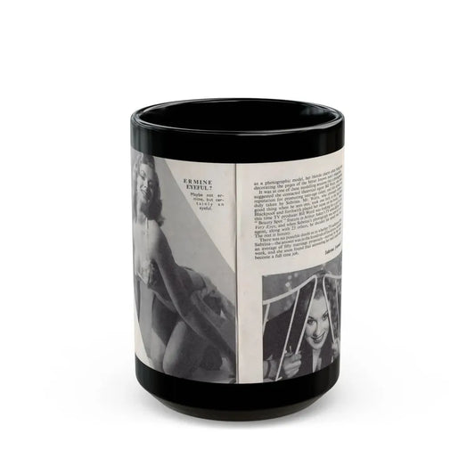 Norma Sykes #137 - 66 PHOTOGRAPHS OF Sabrina U.K. Pocket Mag. Pages 4 & 5 (Vintage Female Icon) Black Coffee Mug 15oz - Go Mug Yourself