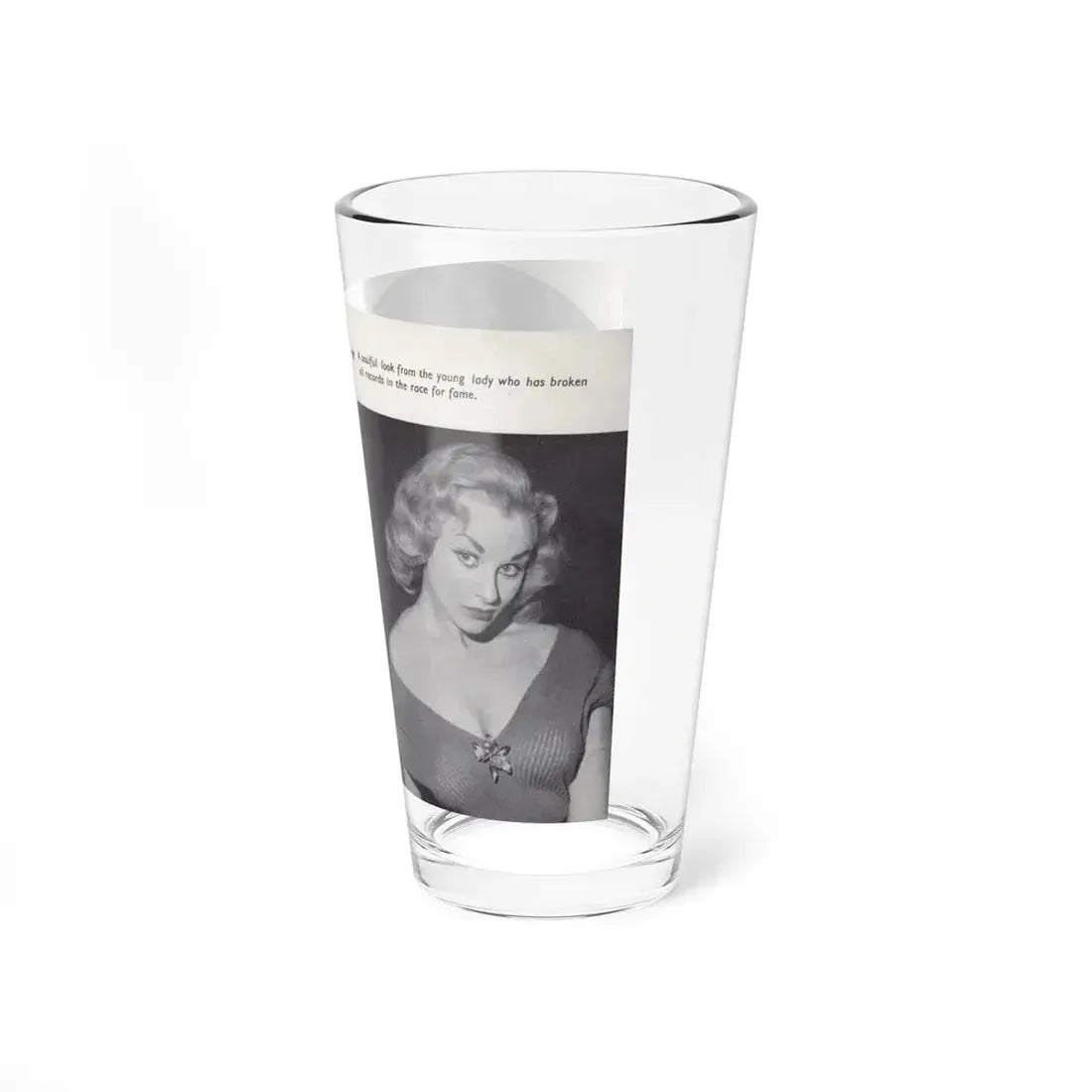 Norma Sykes #138 - 66 PHOTOGRAPHS OF Sabrina U.K. Pocket Mag. Pages 6 & 7 (Vintage Female Icon) Pint Glass 16oz - Go Mug Yourself