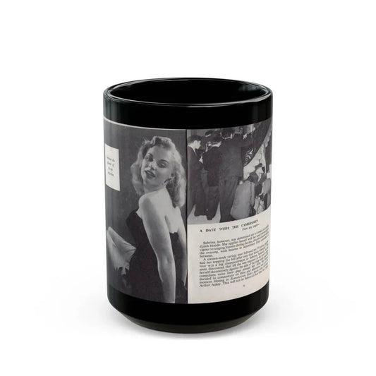 Norma Sykes #139 - 66 PHOTOGRAPHS OF Sabrina U.K. Pocket Mag. Pages 8 & 9 (Vintage Female Icon) Black Coffee Mug 15oz - Go Mug Yourself