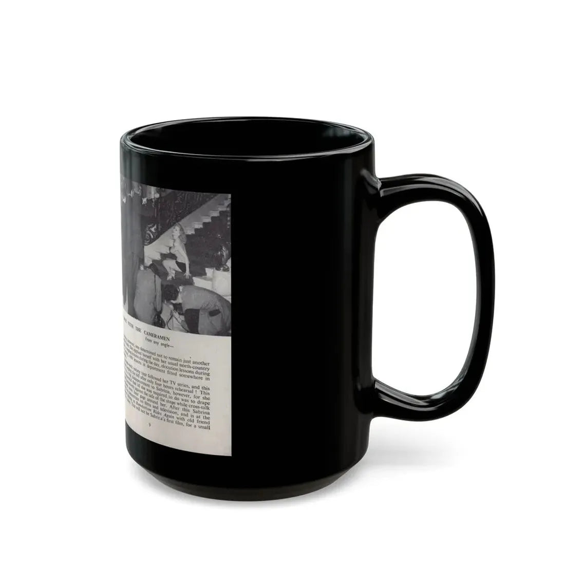 Norma Sykes #139 - 66 PHOTOGRAPHS OF Sabrina U.K. Pocket Mag. Pages 8 & 9 (Vintage Female Icon) Black Coffee Mug - Go Mug Yourself