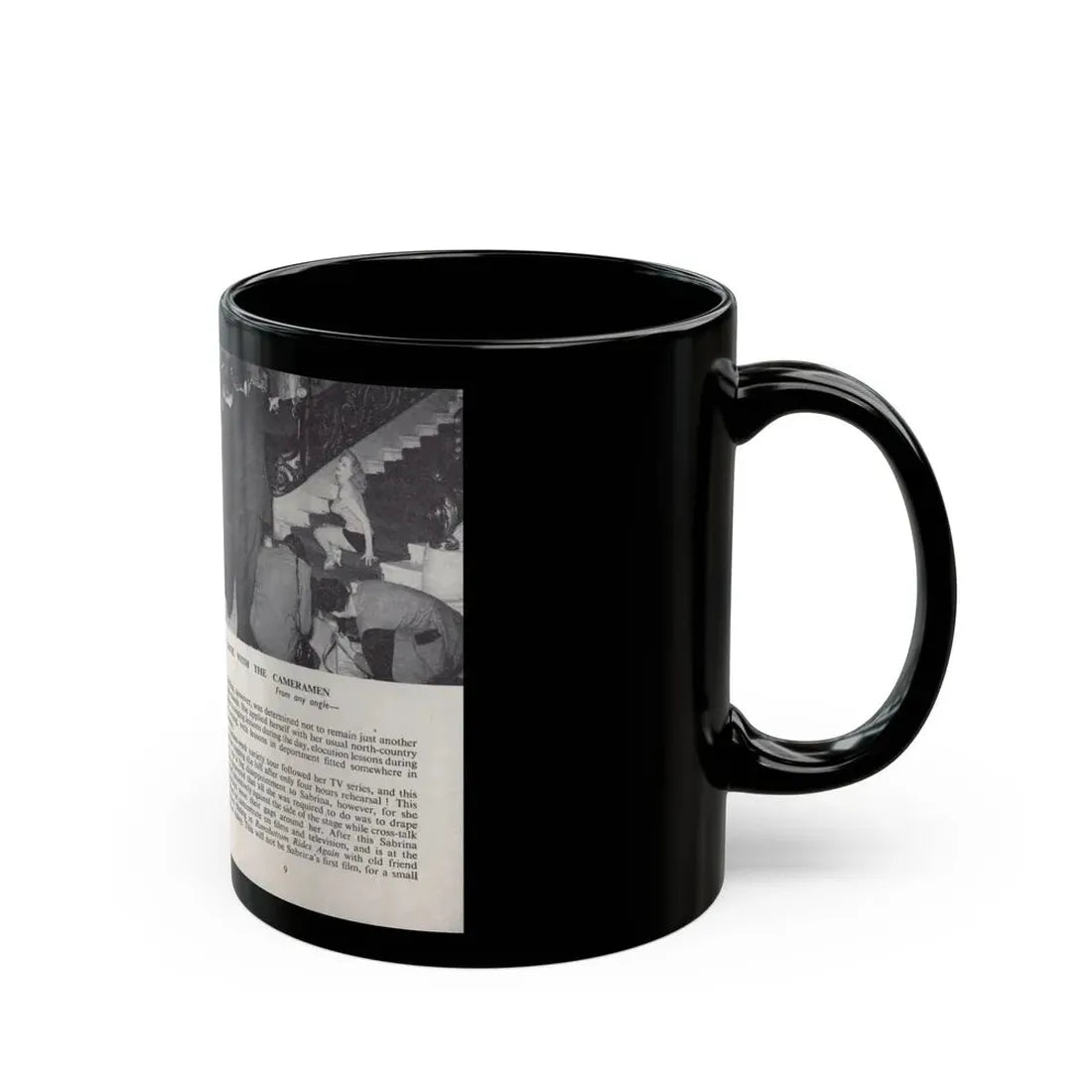 Norma Sykes #139 - 66 PHOTOGRAPHS OF Sabrina U.K. Pocket Mag. Pages 8 & 9 (Vintage Female Icon) Black Coffee Mug - Go Mug Yourself